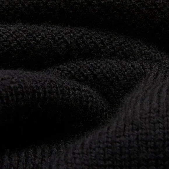 Drakes - Black Merino Wool Knitted Polo - Size M - Picture 8 of 11